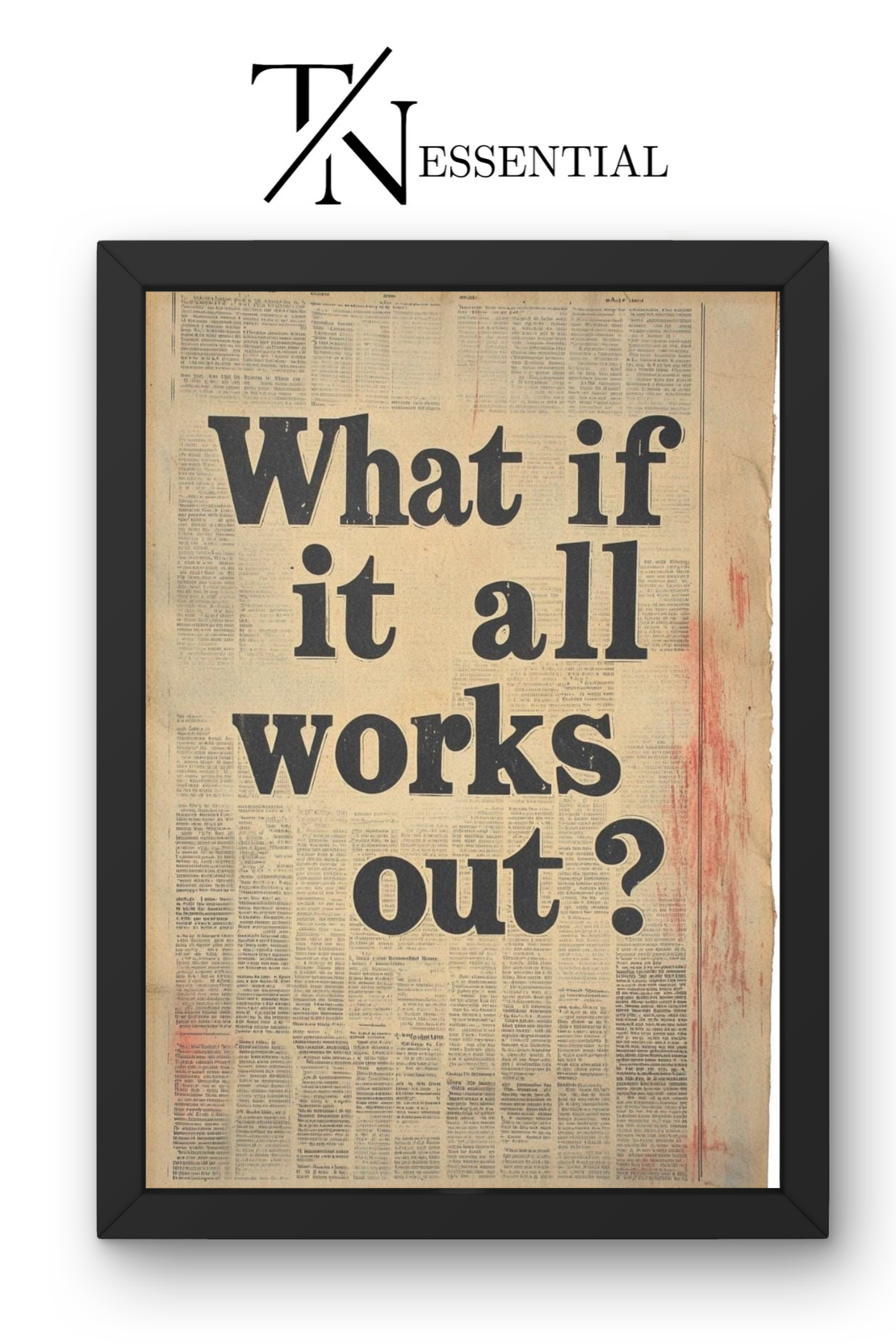 MOTIVATIONAL AESTHETIC NEWSPAPER "What if it all works out?" CANVAS POSTER