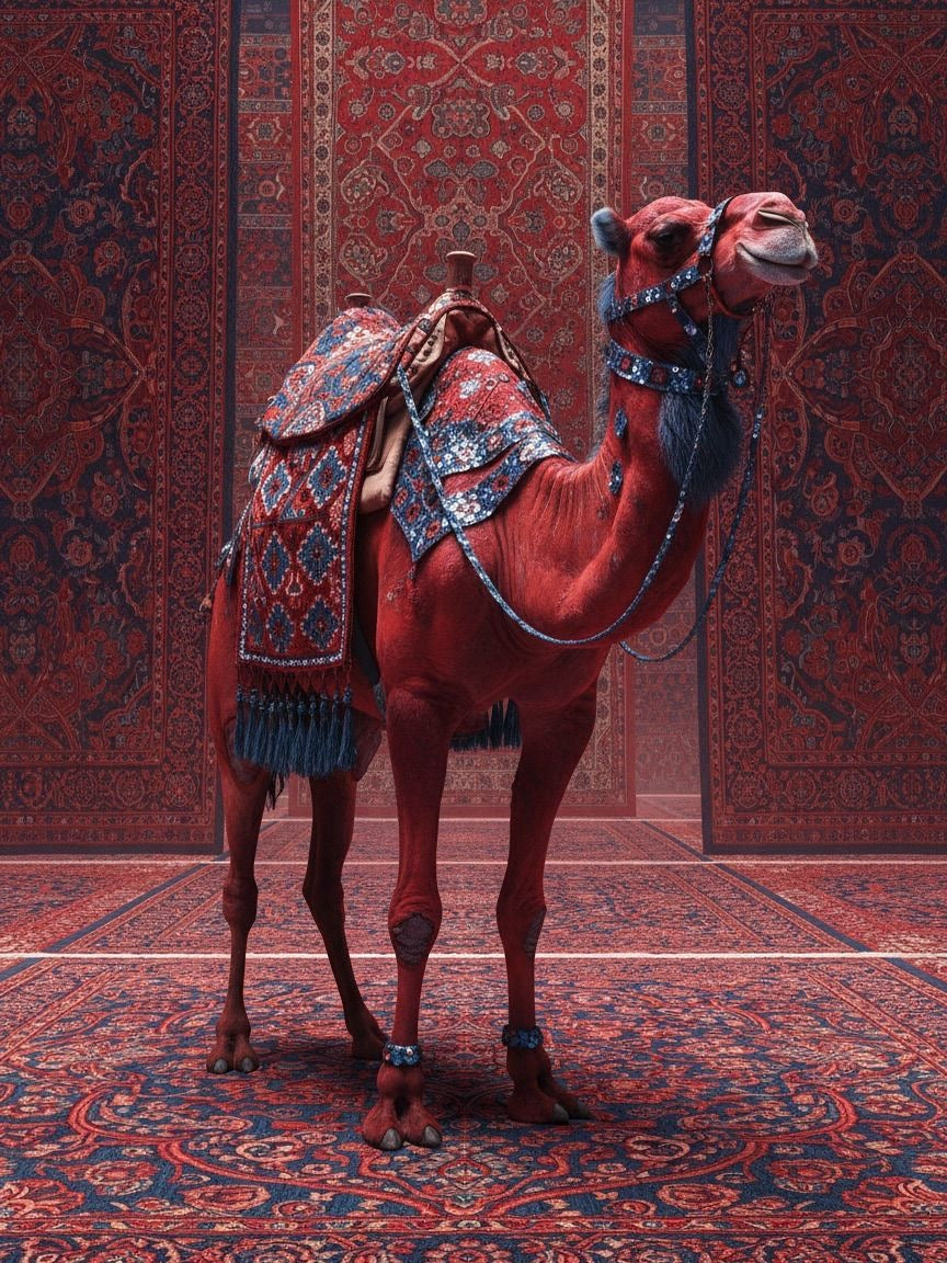 MAJESTIC CAMEL PATTERN CANVAS POSTER