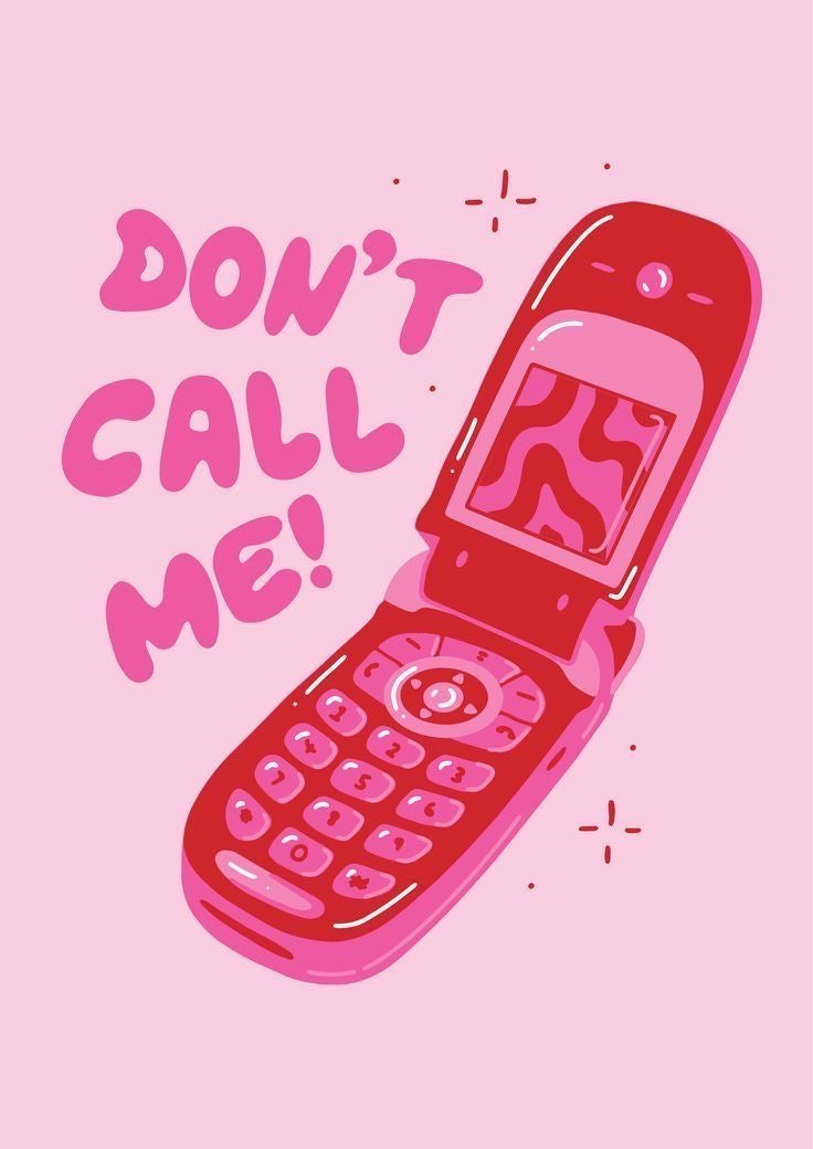 PINK FLIP PHONE ATTITUDE CANVAS POSTER