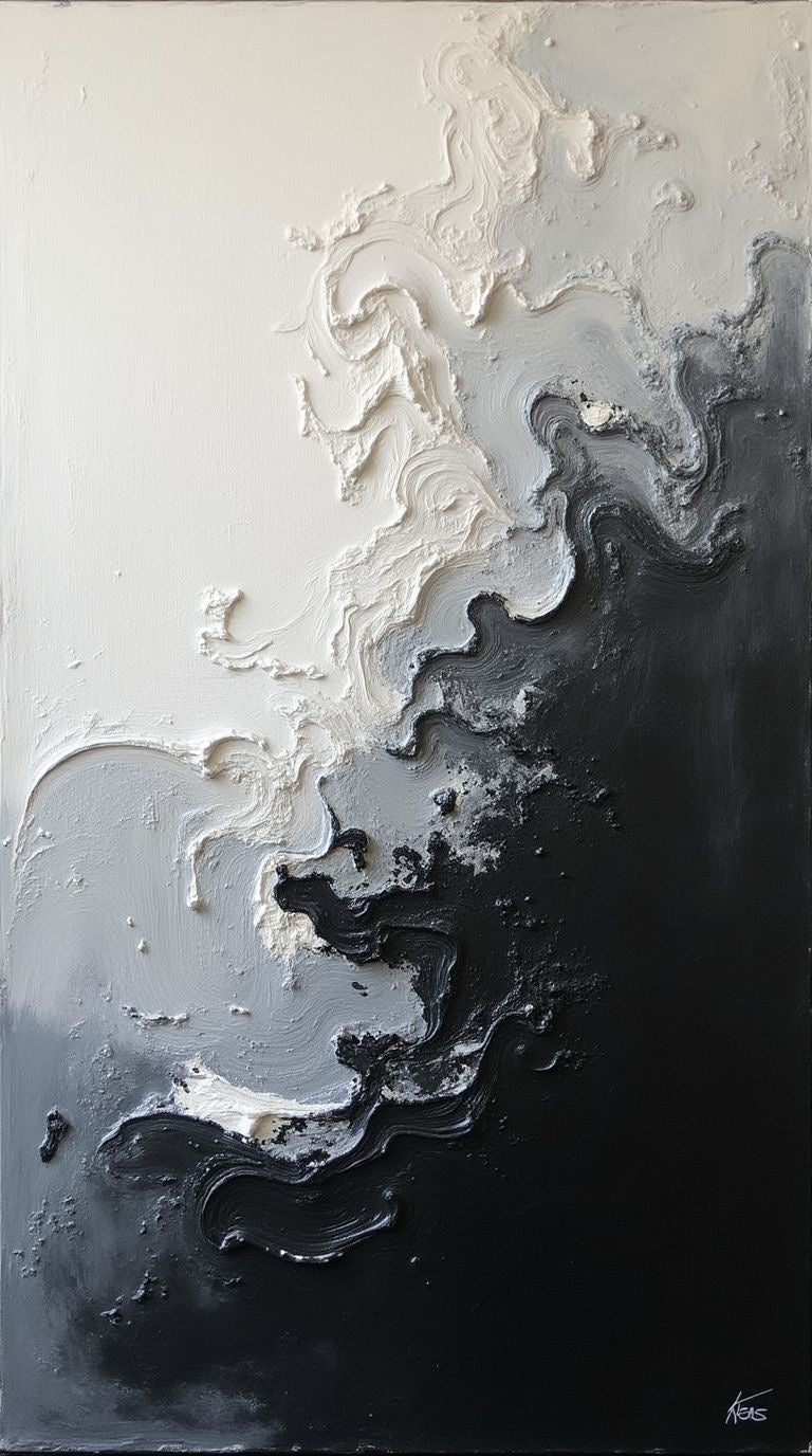 ABSTRACT INK CURRENT CANVAS POSTER