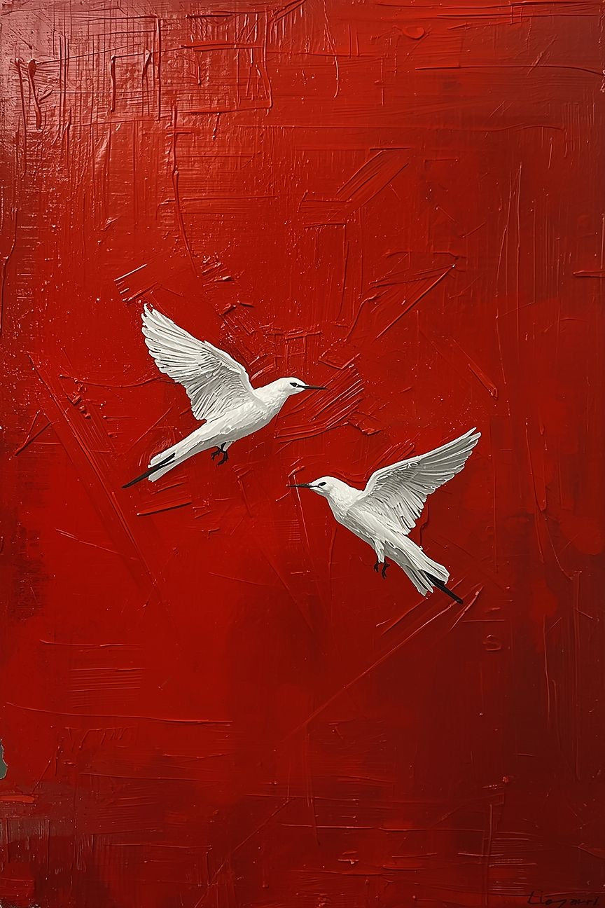 ELEGANT BIRD MOTION CANVAS POSTER