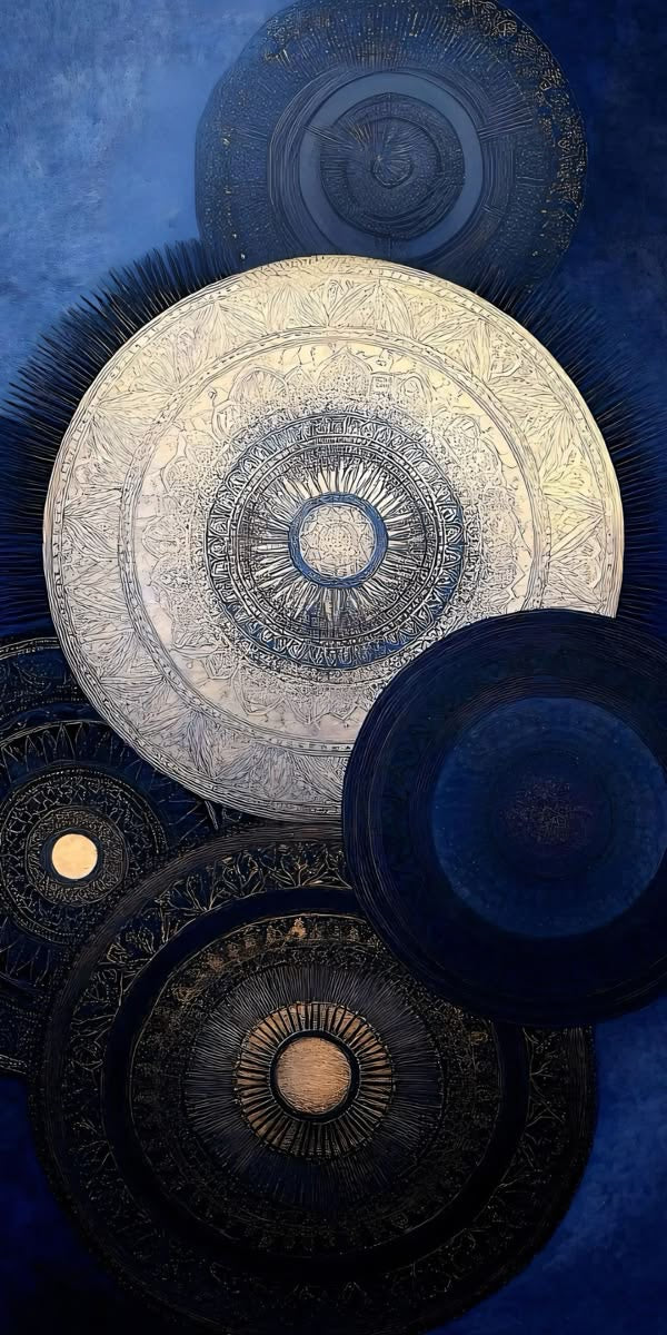 MIDNIGHT GOLD DISC CANVAS POSTER