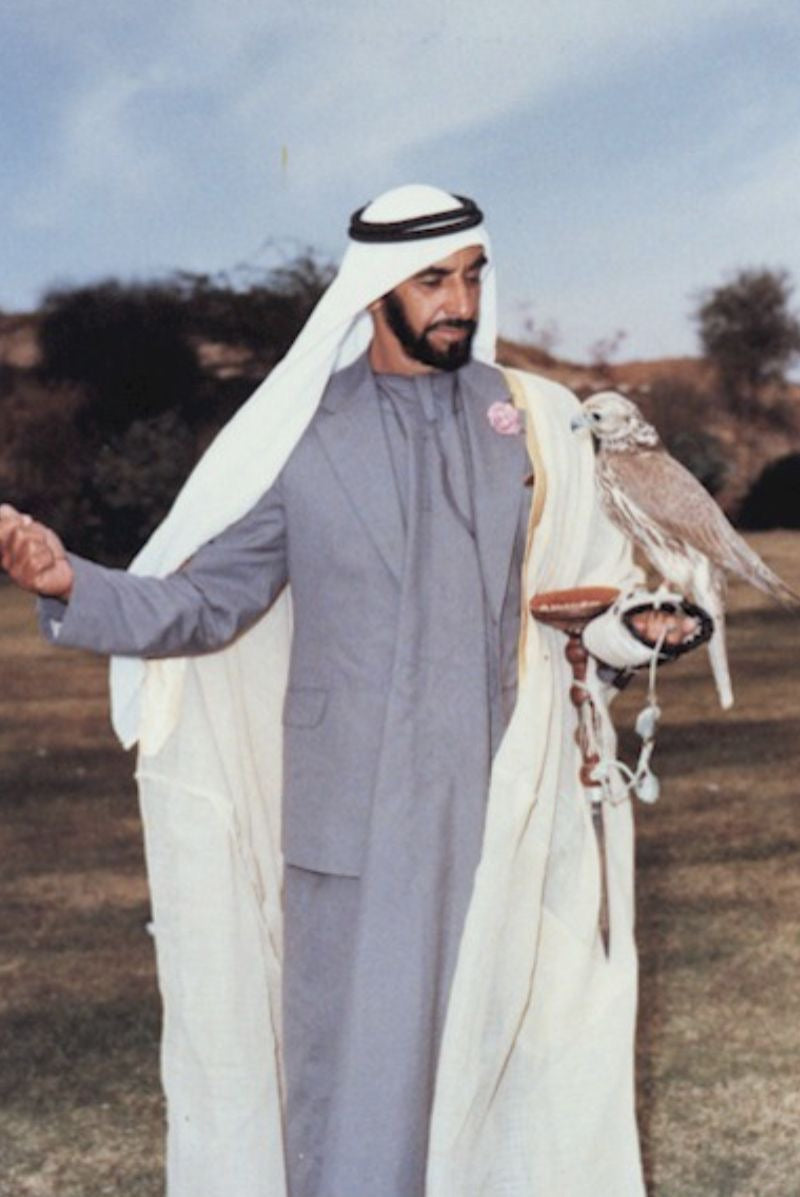 HH SHEIKH ZAYED BIN SULTAN AL NAHYAN FALCONRY HERITAGE CANVAS POSTER