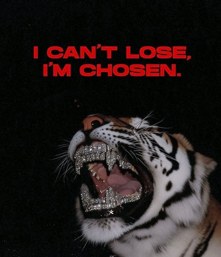 I CANT LOSE IM CHOSEN TIGER MOTIVATIONAL CANVAS POSTER