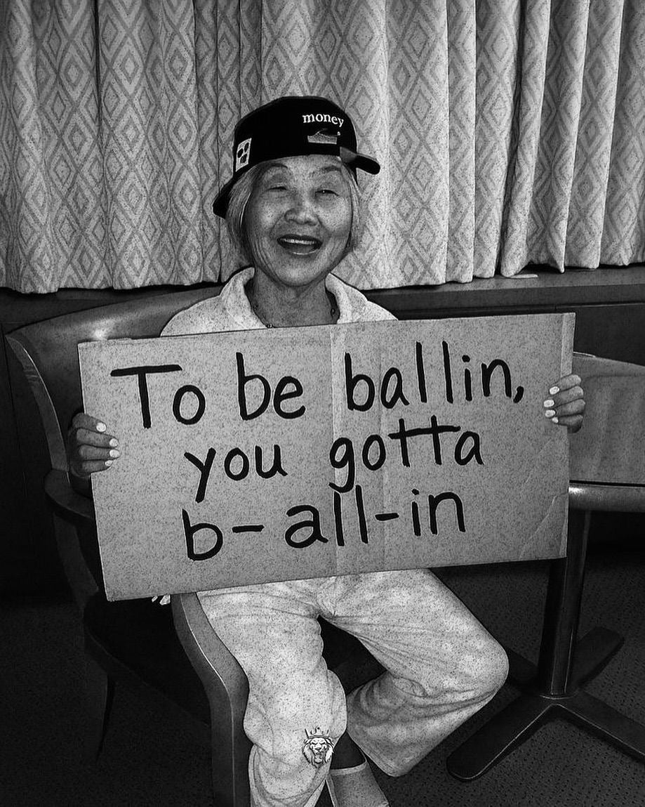 FUNNY "TO BE BALLIN YOU GOTTA BE ALL IN" MOTIVATIONAL CANVAS POSTER