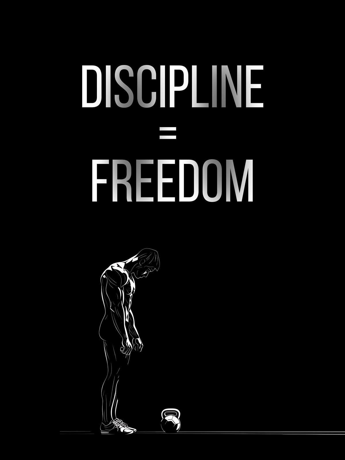 DISCIPLINE = FREEDOM SUCCESS MINDSET CANVAS POSTER