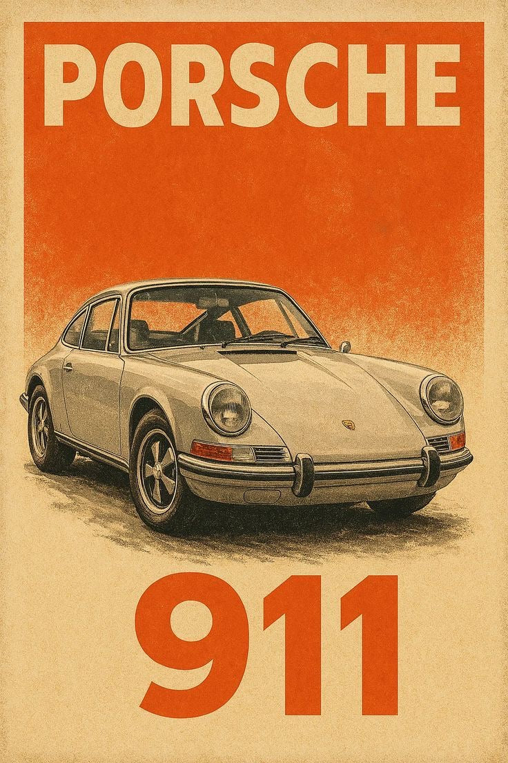 PORSCHE 911 ICONIC SPORTS LEGEND CANVAS POSTER