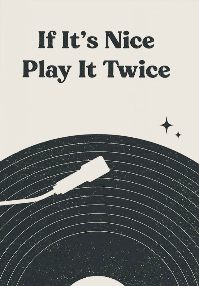 PLAY IT TWICE VINYL RECORD ART CANVAS POSTER