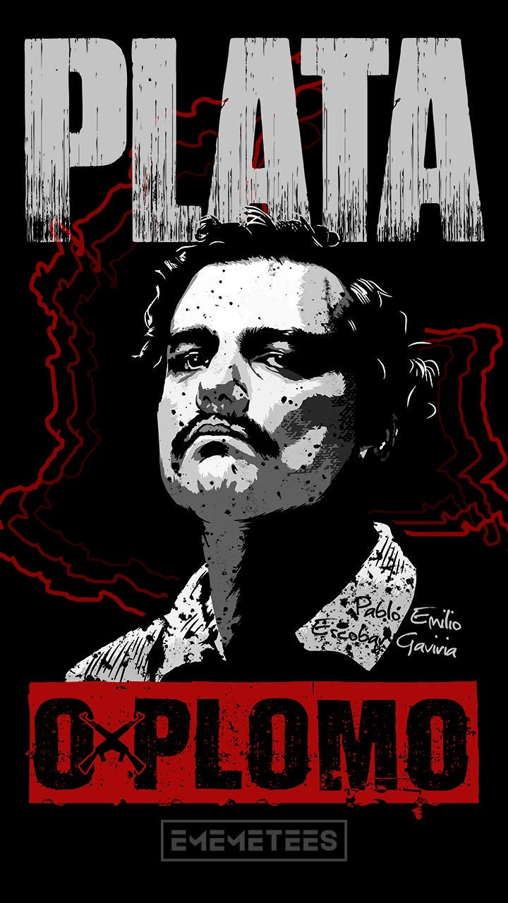 ESCOBAR PLATA O PLOMO STREET ART CANVAS POSTER
