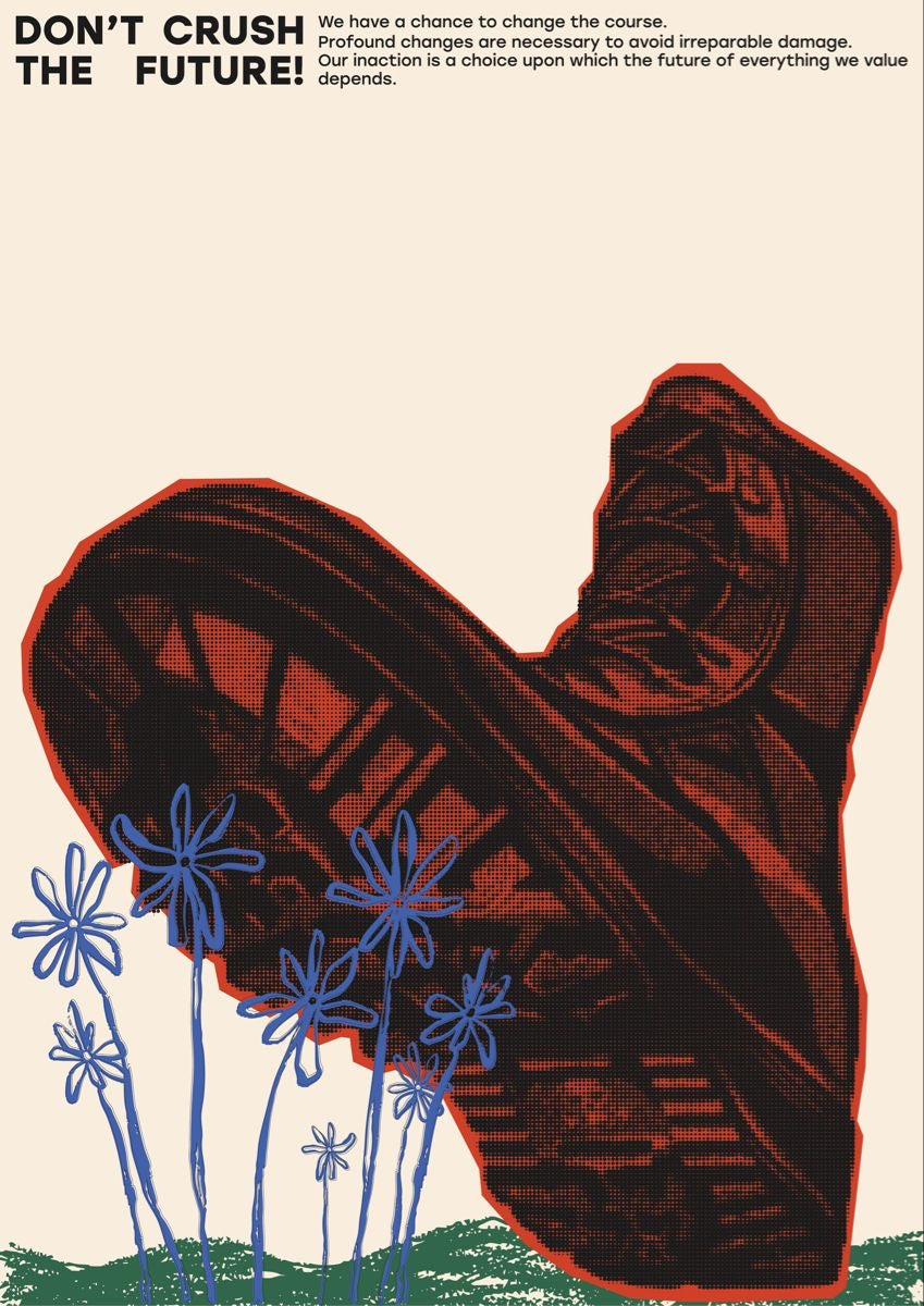 ENVIRONMENTAL WARNING BOOT ART CANVAS POSTER