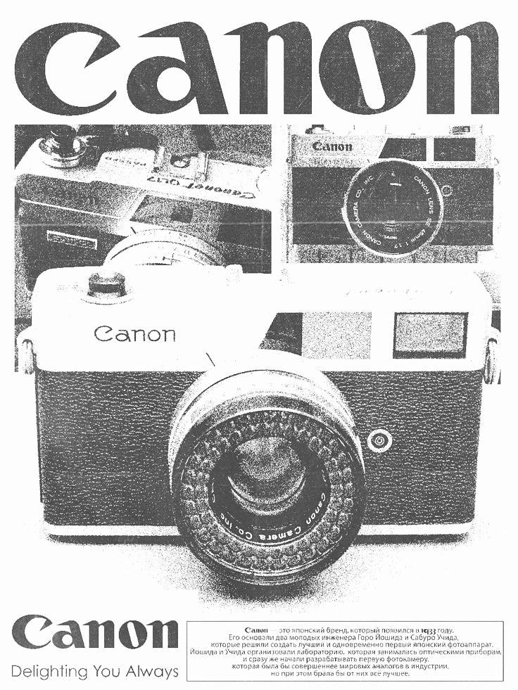 RETRO CANON FILM CAMERA CANVAS POSTER
