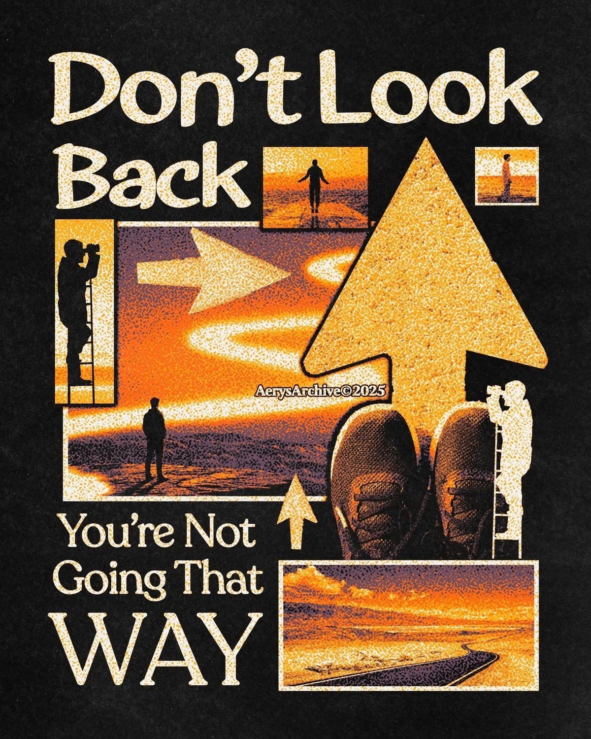 DON’T LOOK BACK MOTIVATIONAL CANVAS POSTER