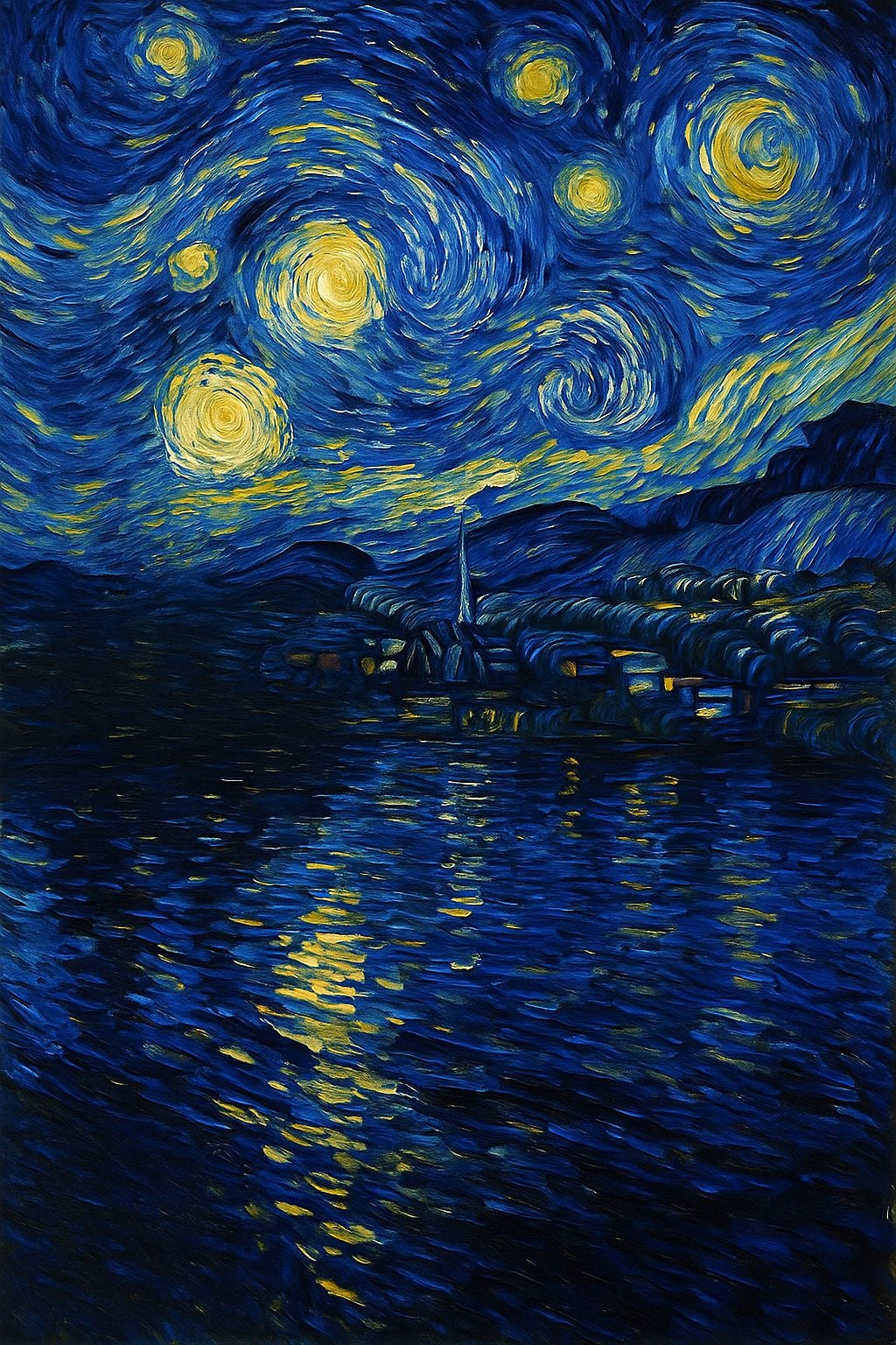 STARRY NIGHT BY VAN GOGH CANVAS POSTER