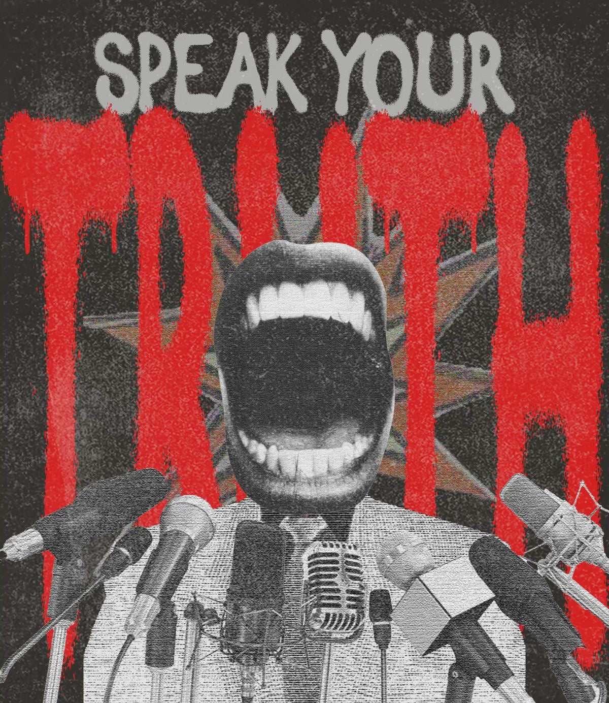 SPEAK YOUR TRUTH COLLAGE ART CANVAS POSTER