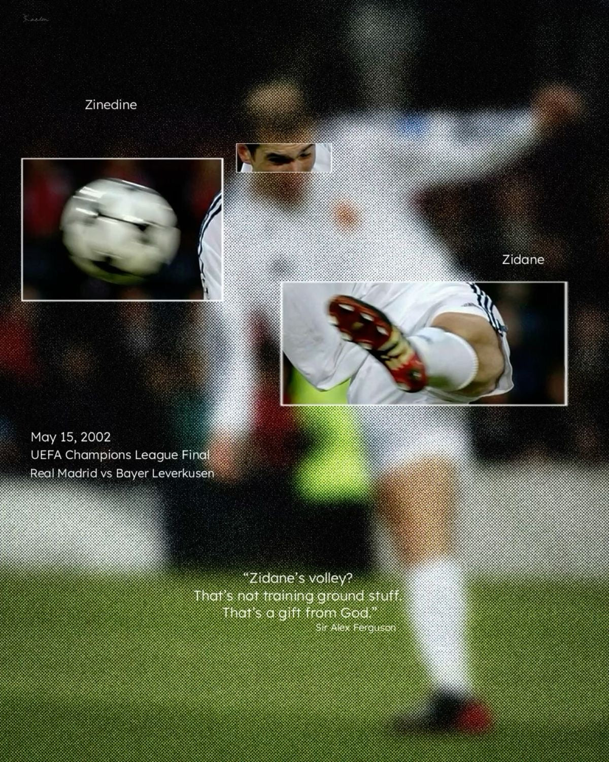 ZIDANE VOLLEY 2002 CHAMPIONS LEAGUE FINAL CANVAS POSTER