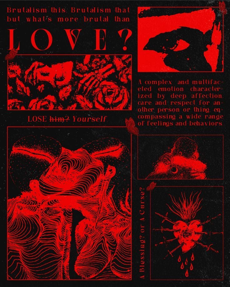 What’s More Brutal Than Love? Dark Aesthetic Canvas Poster