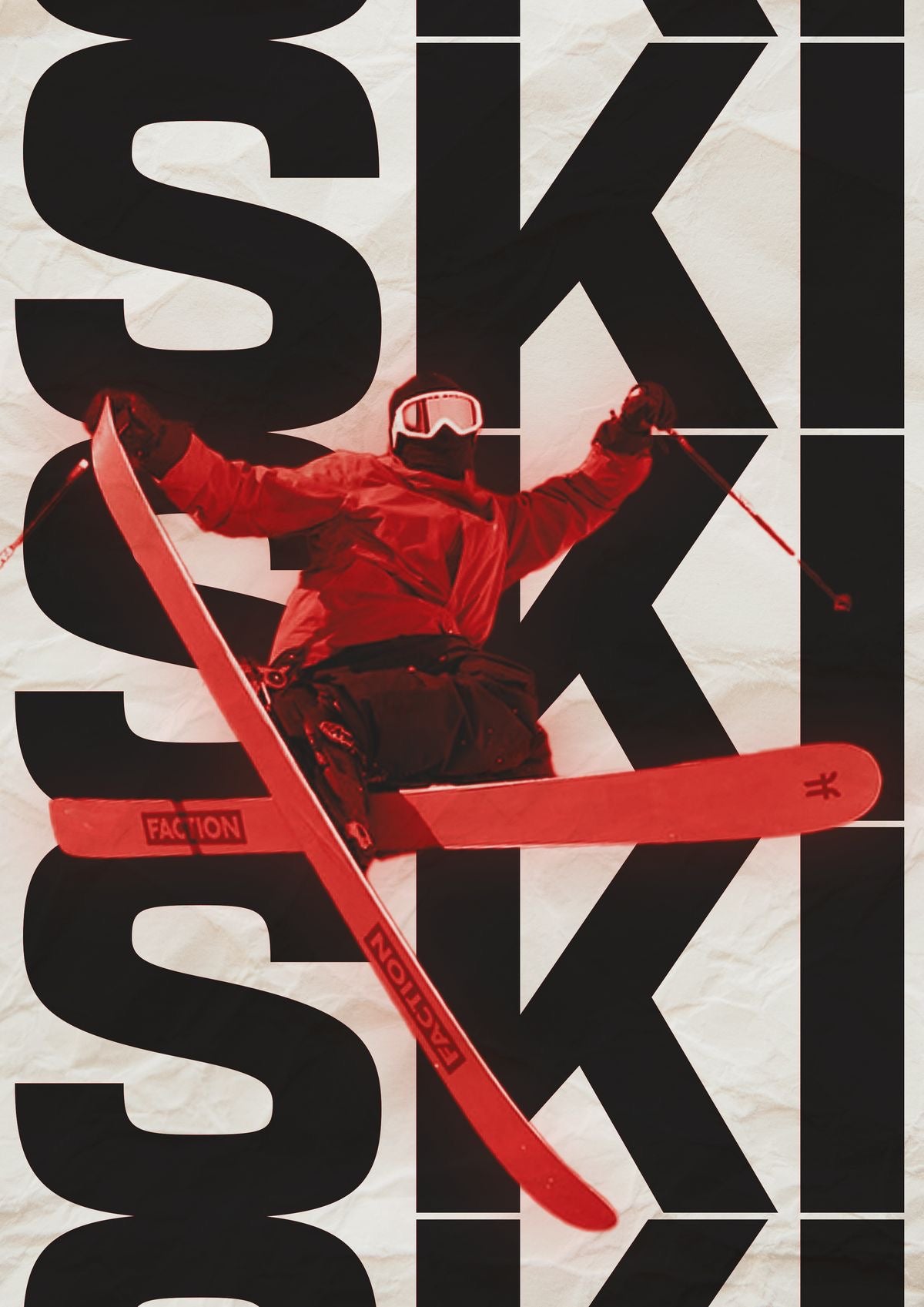 EXTREME FREESTYLE SKI JUMP ACTION WINTER SPORTS CANVAS POSTER