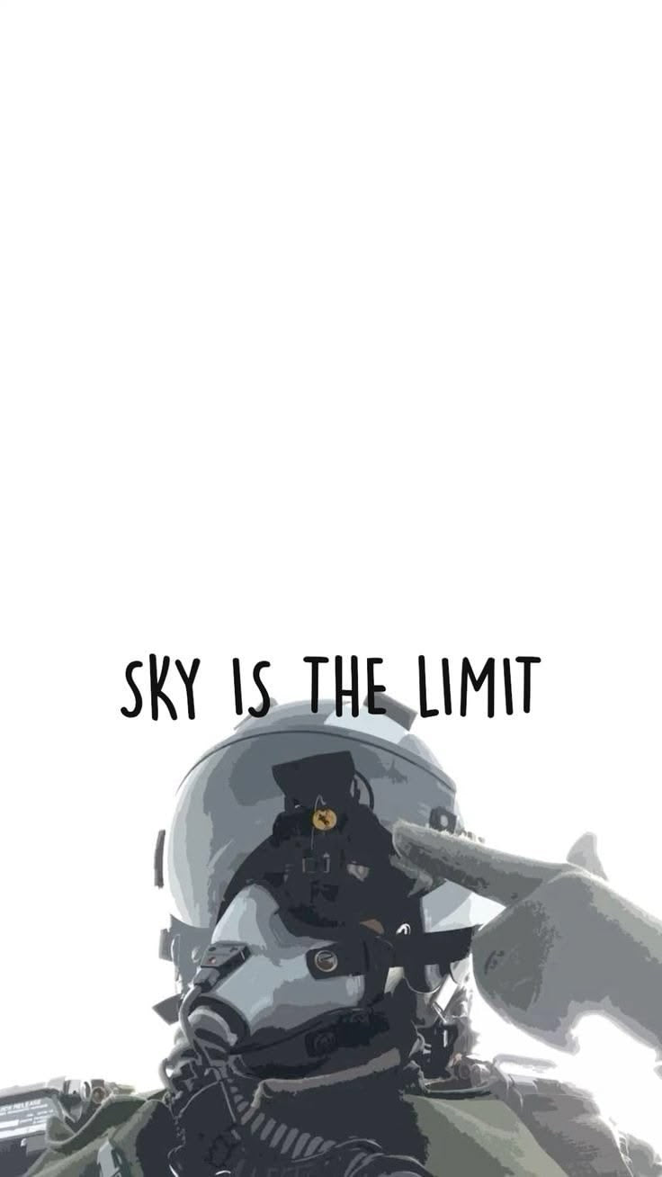 SKY IS THE LIMIT AVIATION MOTIVATION CANVAS POSTER