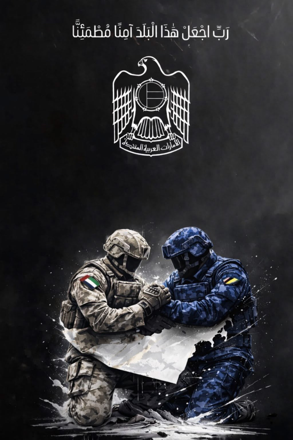 UAE BROTHERHOOD OF ARMS UNITY AND STRENGTH CANVAS POSTER