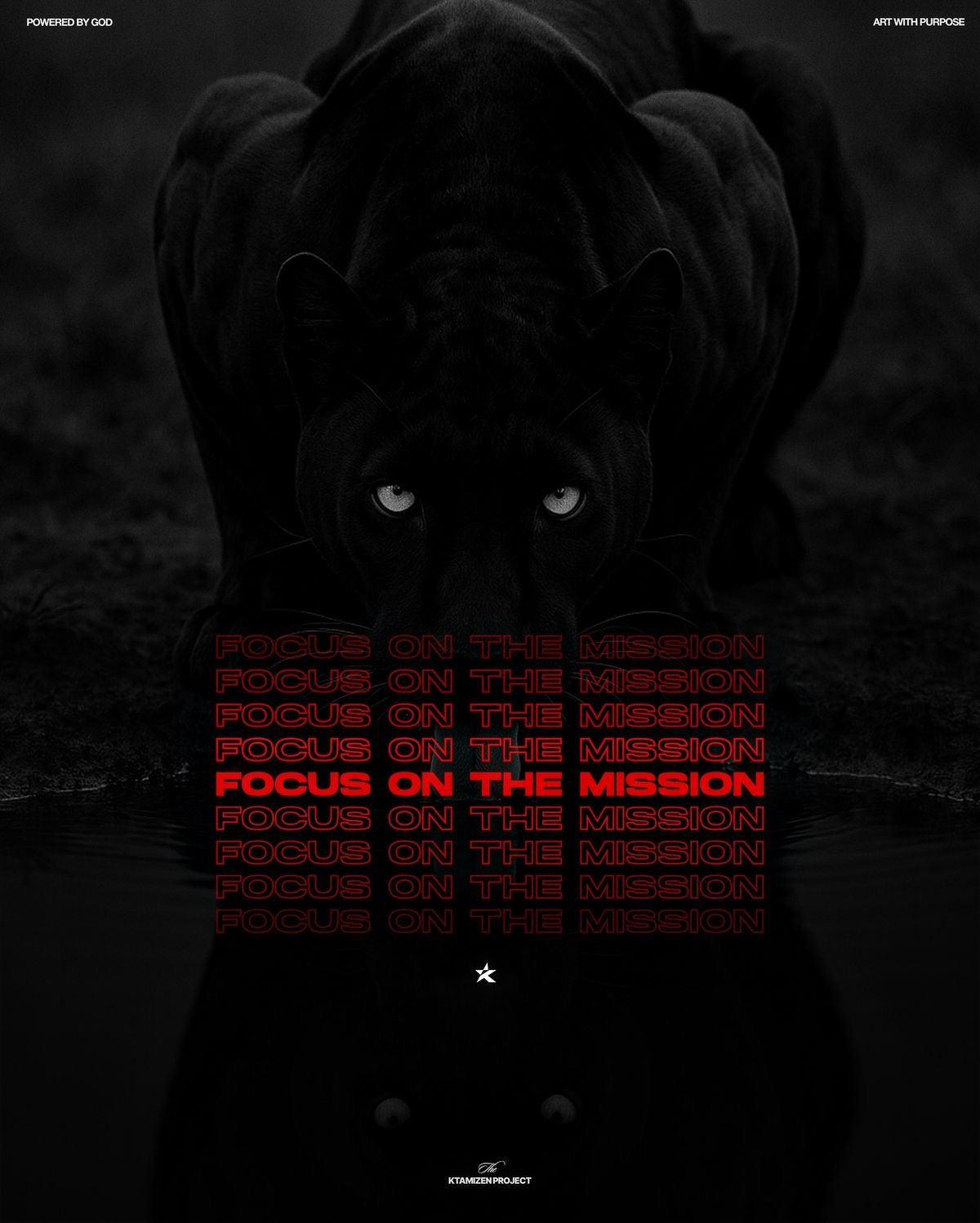 DARK PANTHER FOCUS AND GRIND CANVAS POSTER