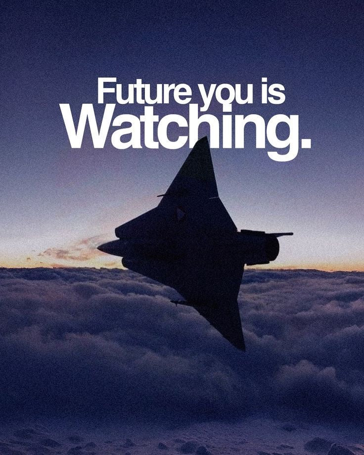 FUTURE YOU IS WATCHING FIGHTER JET SKY HIGH AMBITION CANVAS POSTER