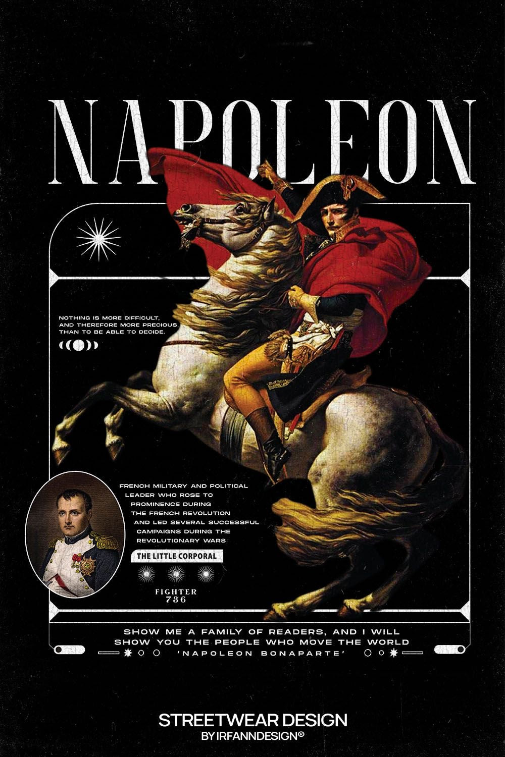 FRENCH EMPEROR NAPOLEON ICONIC POWER DESIGN AESTHETIC CANVAS POSTER