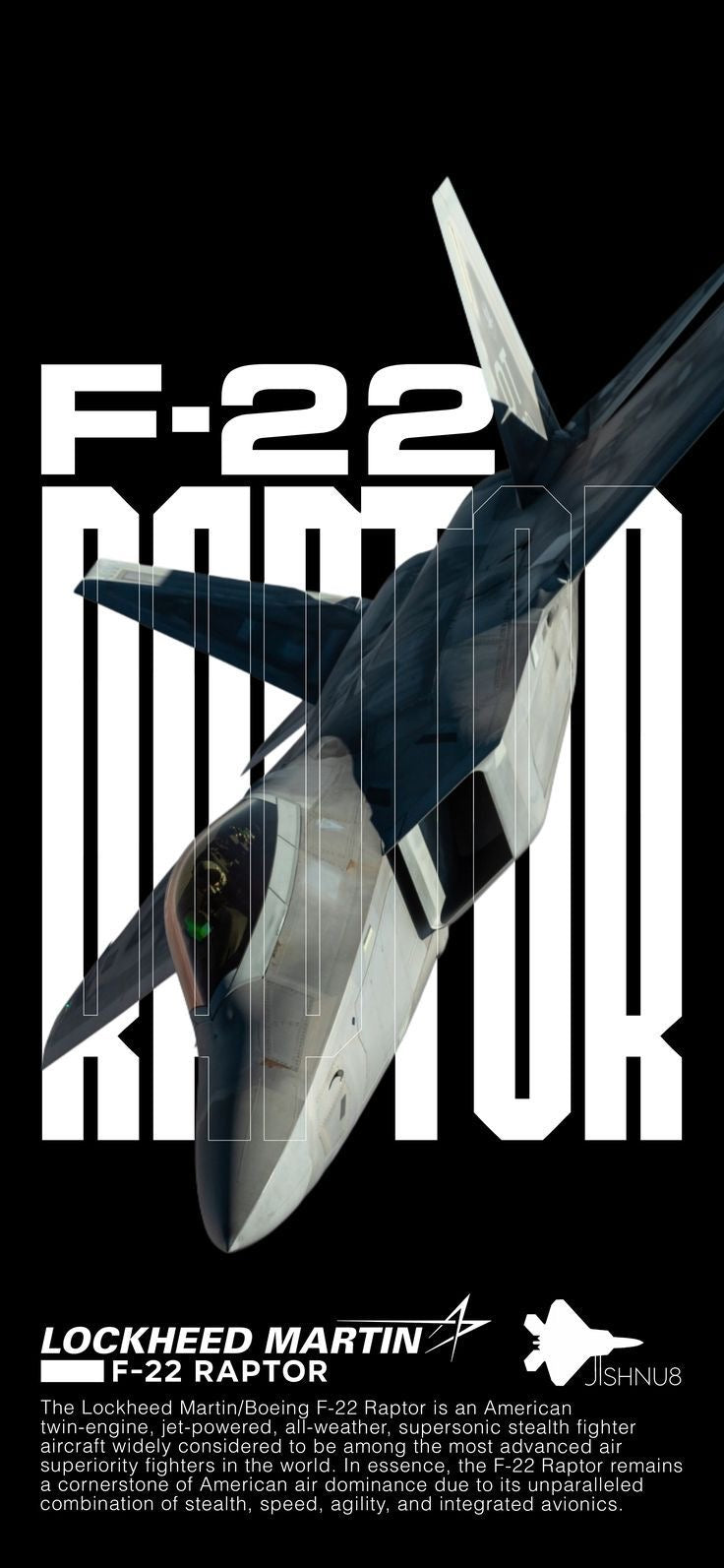 F-22 RAPTOR U.S. AIR FORCE STEALTH POWER SKY SUPERIORITY CANVAS POSTER