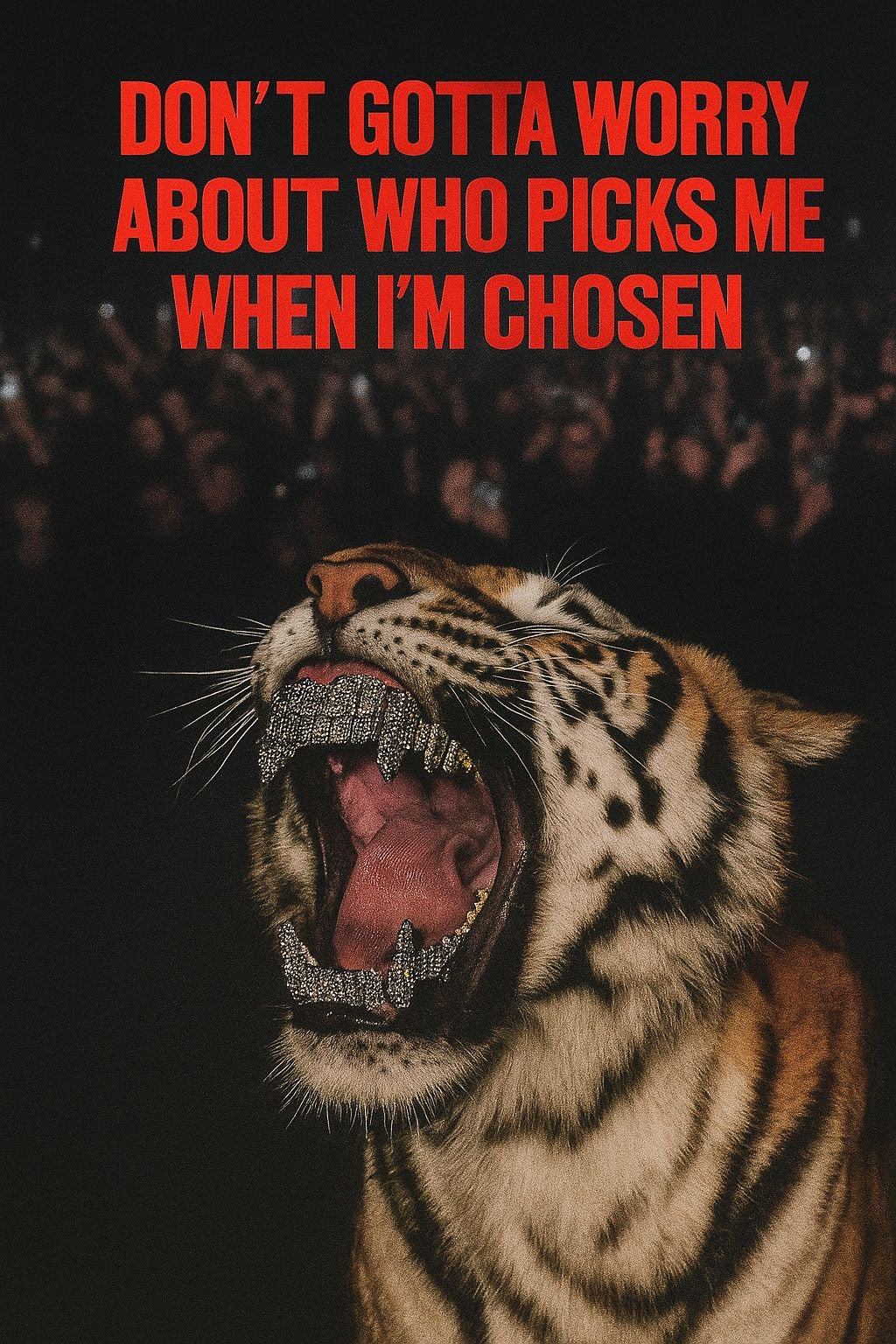 CHOSEN TIGER DIAMOND GRILL LUXURY STREET MOTIVATION CANVAS POSTER