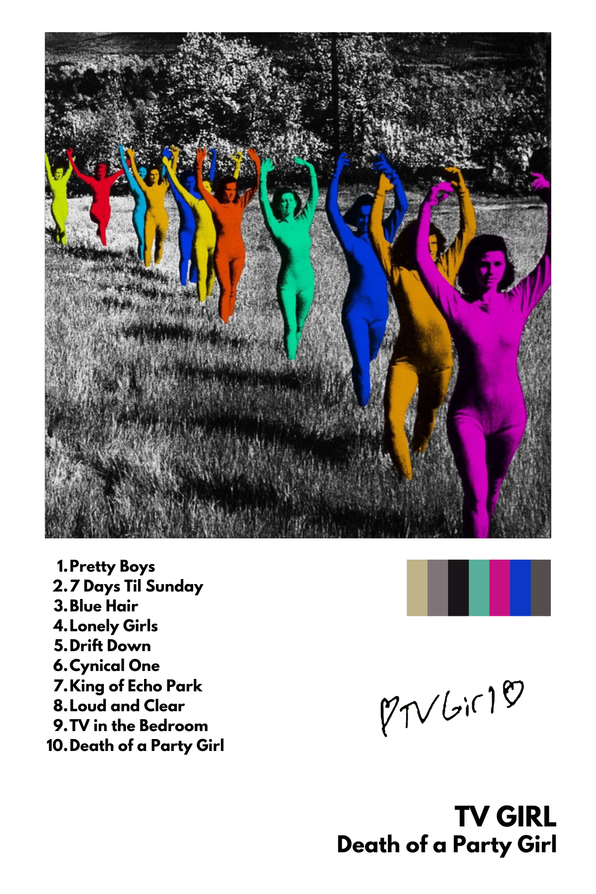 TV GIRL " DEATH OF A PARTY GIRL " CANVAS POSTER