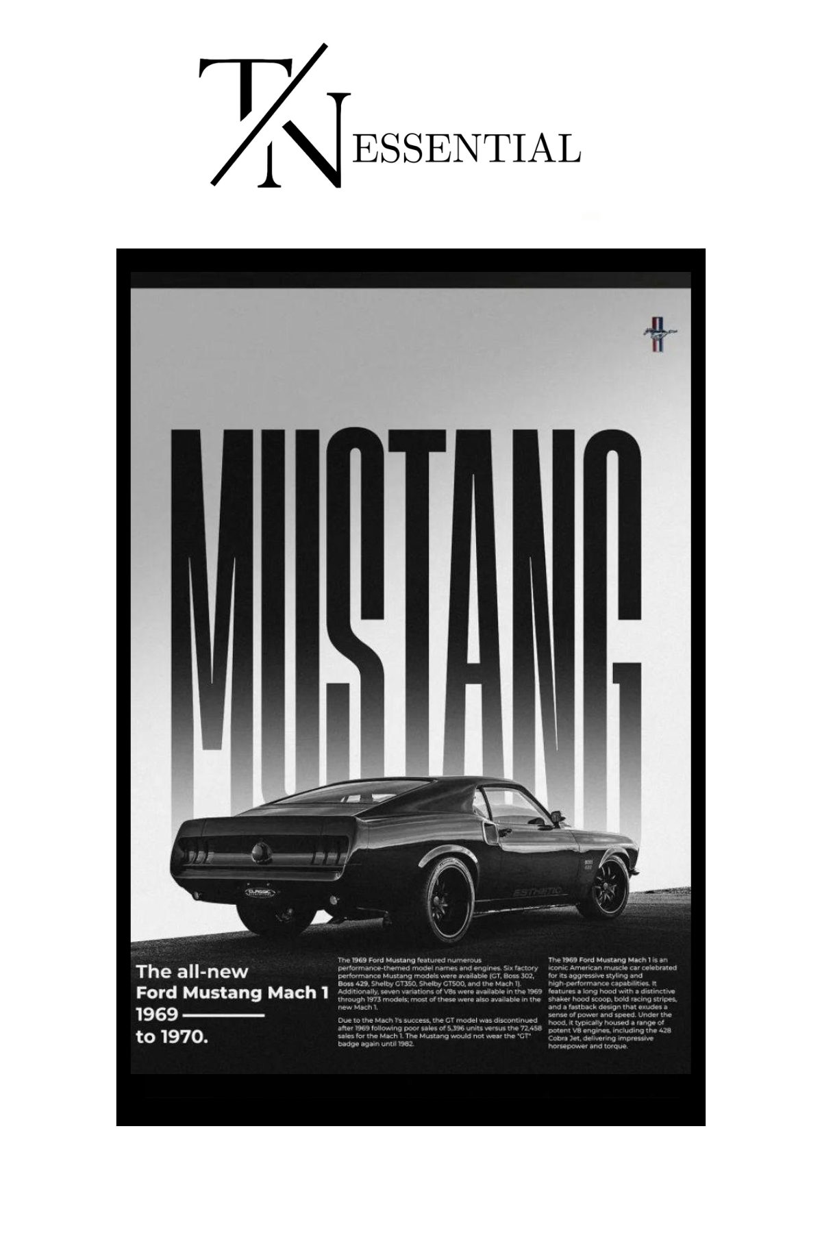 FORD MUSTANG CANVAS POSTER