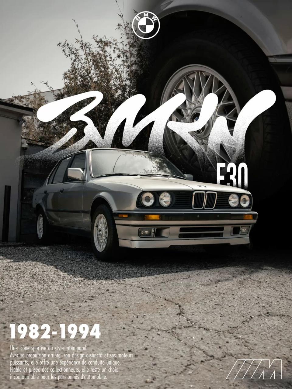 BMW E30 CANVAS POSTER