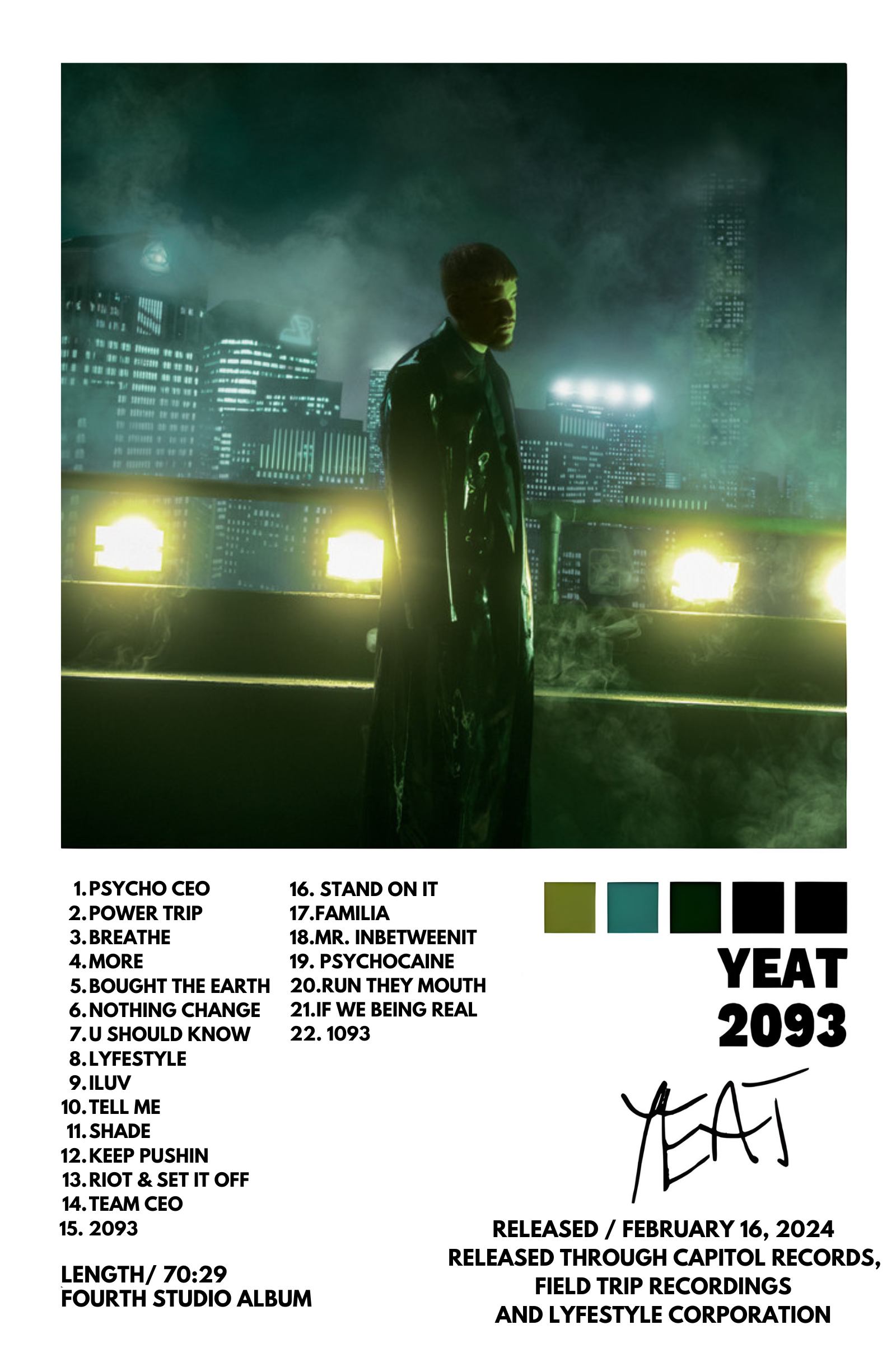 YEAT "2093" CANVAS POSTER