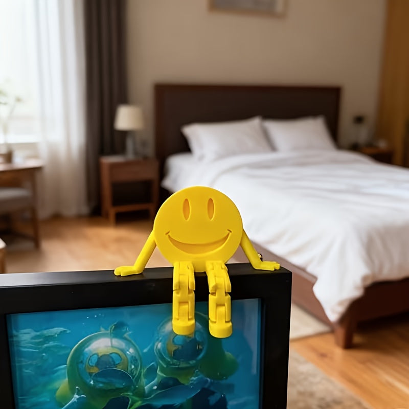 Tnessential Small Yellow Smiley Face Ornament for Your Desk 3D Decor