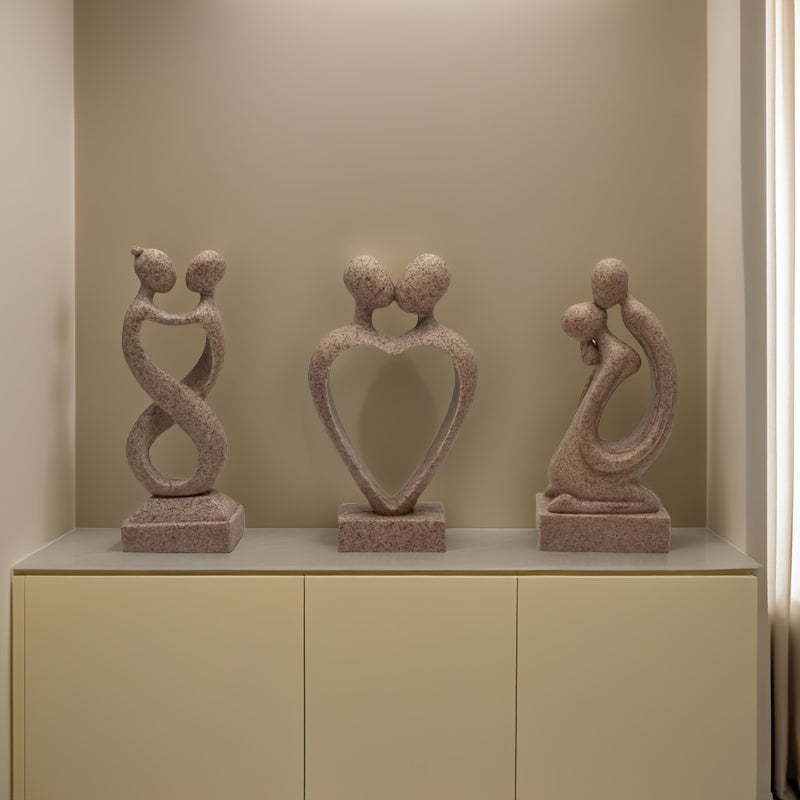 Tnessential Abstract Art Figure Decoration Sandstone Couple Kissing 3D Decor