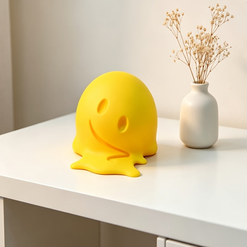 Tnessential Printed Melting Joyful Face Figurine 3D Decor