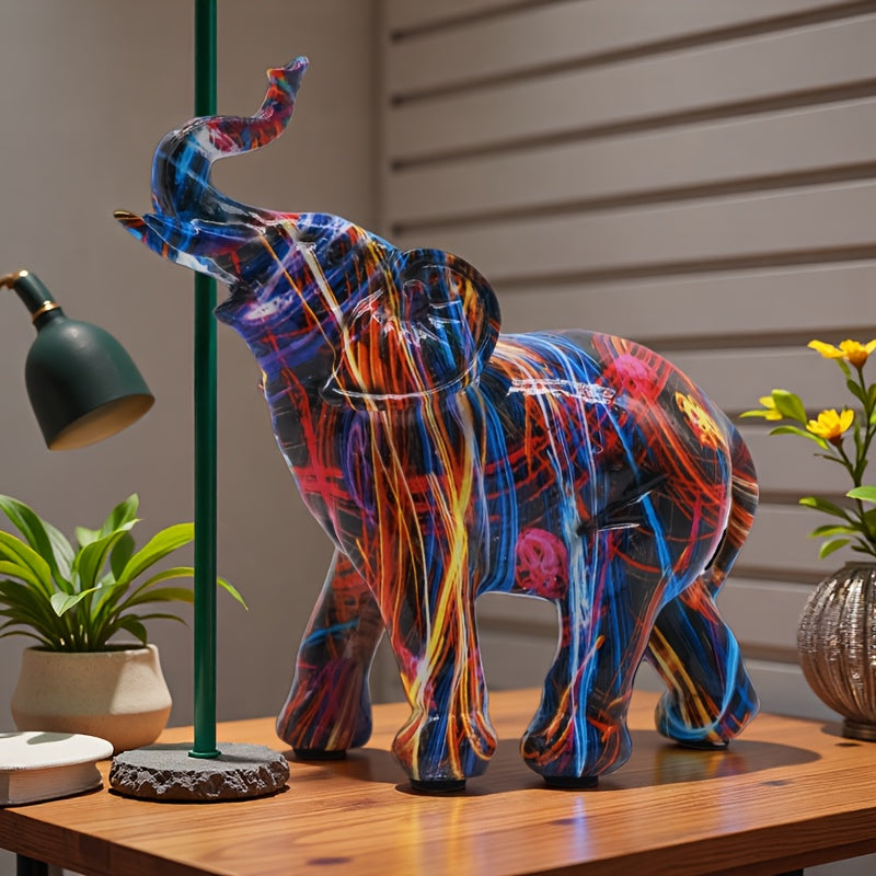 Tnessential Elephant Ornament Resin Wealth Guardian Entrance Office 3D Decor