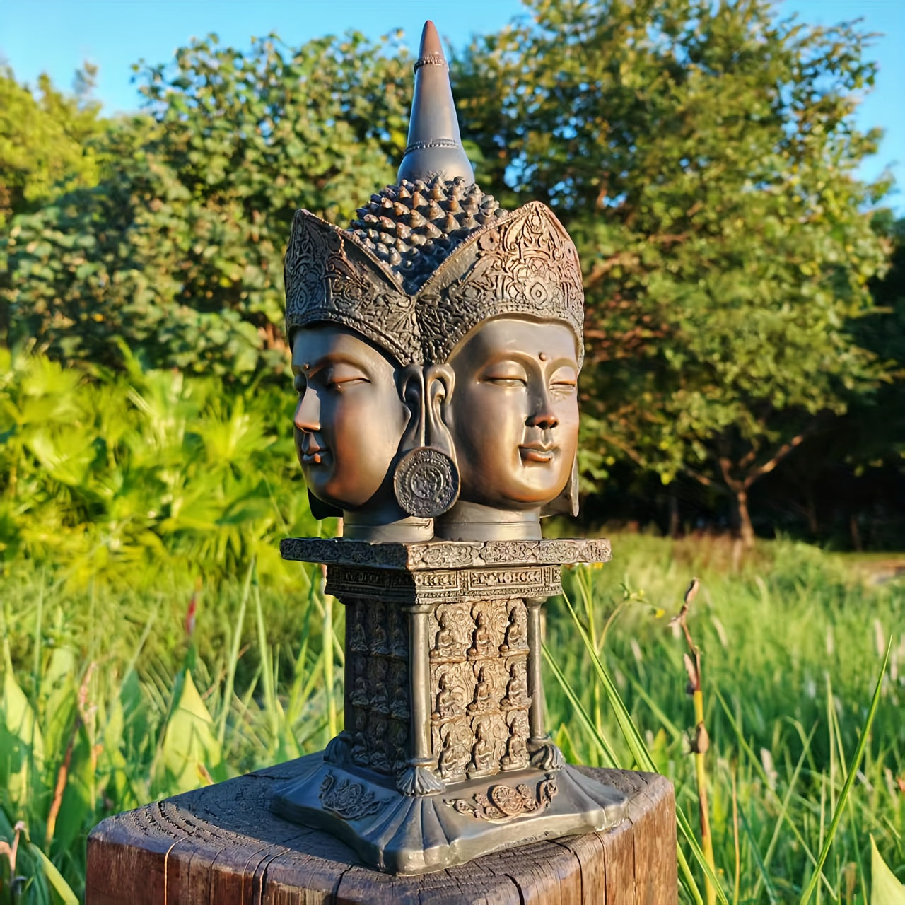 Tnessential Vintage 3D Four-faced Buddha Statue 3D Decor