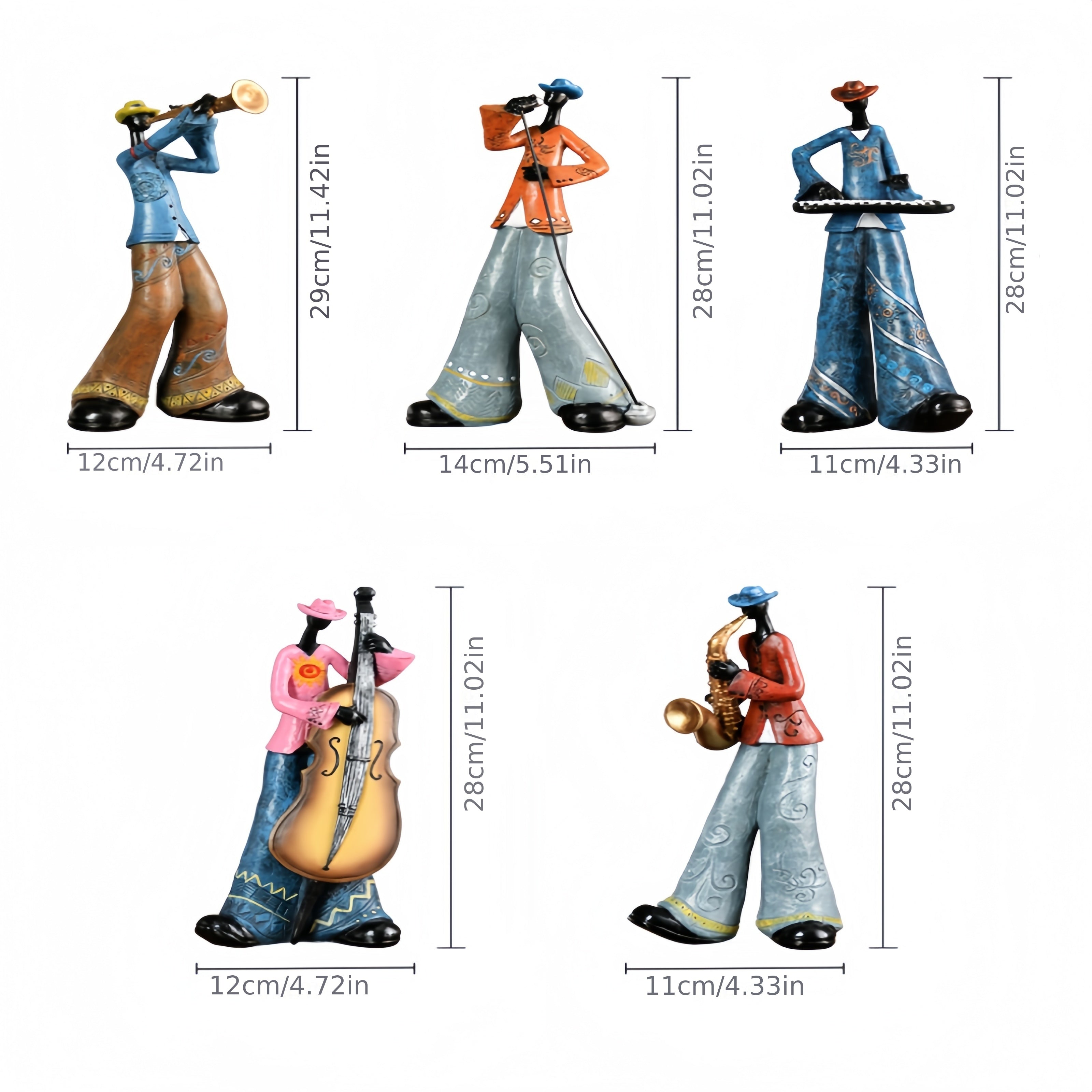 Tnessential Creative Retro Band Art Ornaments Music Figures Bookshelf 3D Decor