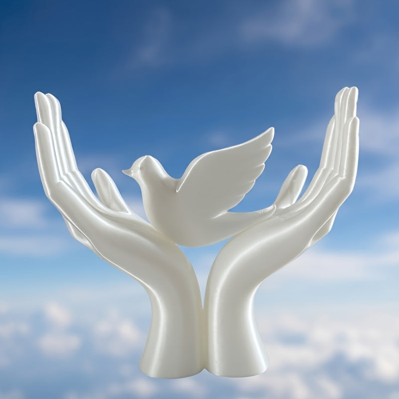 Tnessential Elegant Minimalist Hand-held Dove Flying Bird Sculpture 3D Decor