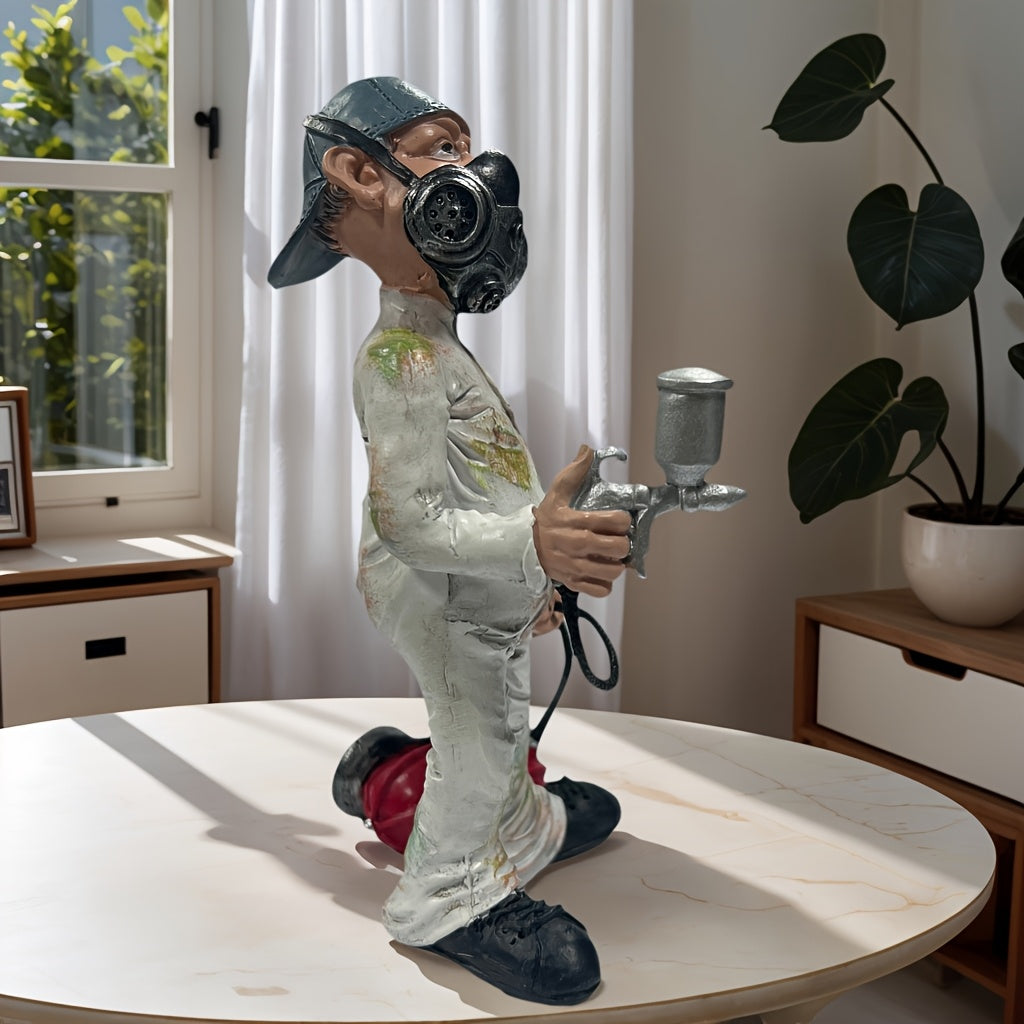Tnessential Creative Spray Painter Resin Statue 3D Decor
