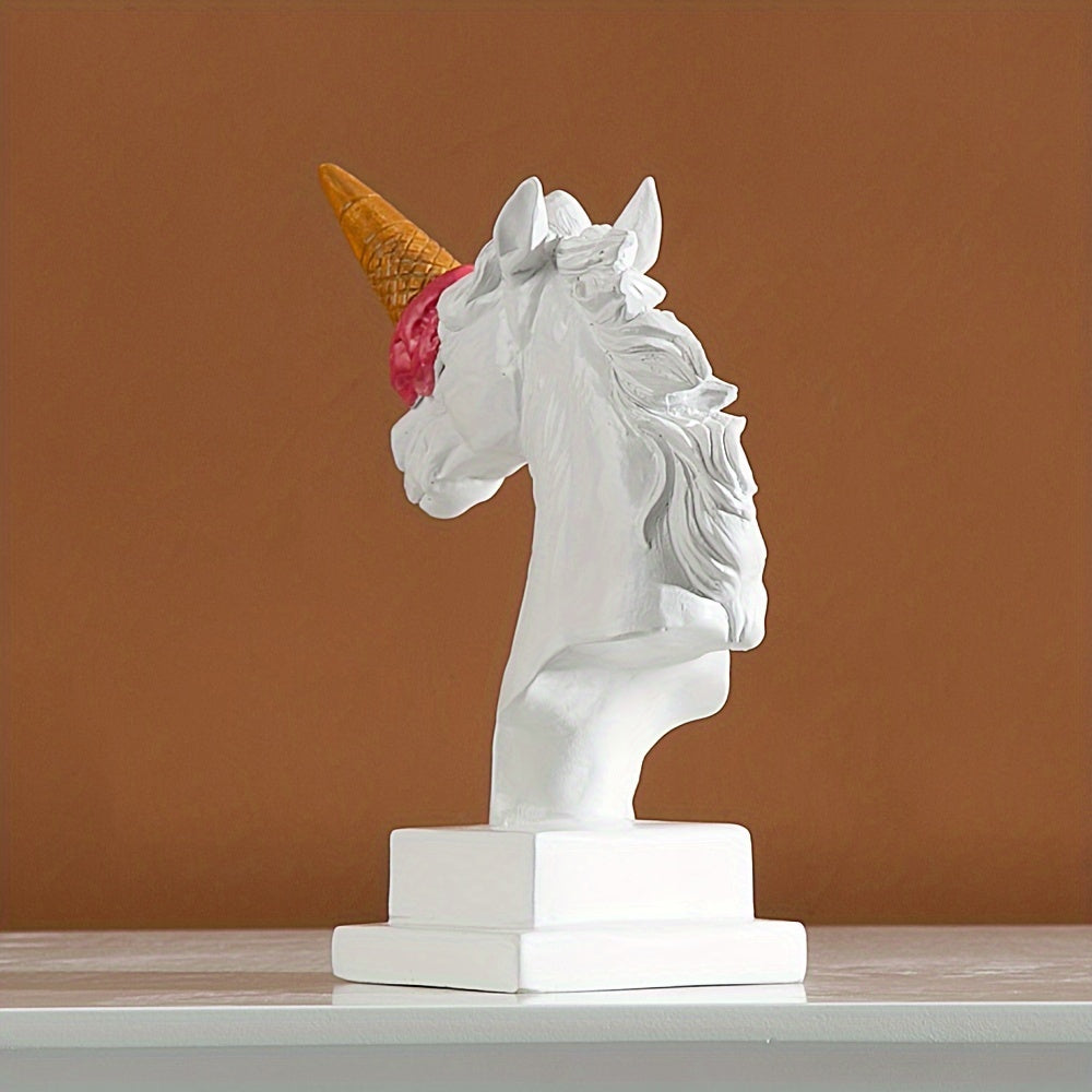 Tnessential European-style Hot Selling Ice Cream Horse Head Sculpture 3D Decor