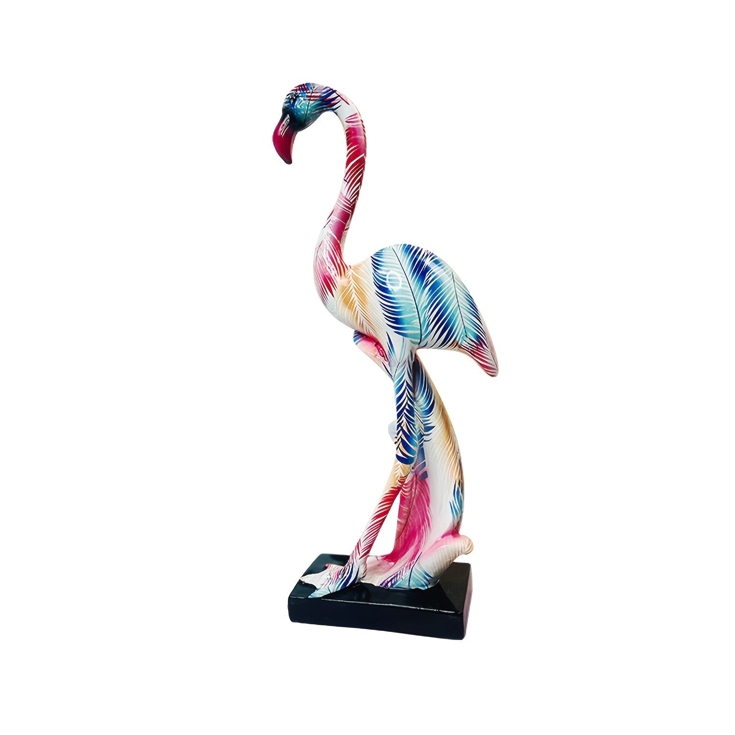 Tnessential Graffiti Flamingo Sculpture Animal Statues Art Figurines 3D Decor