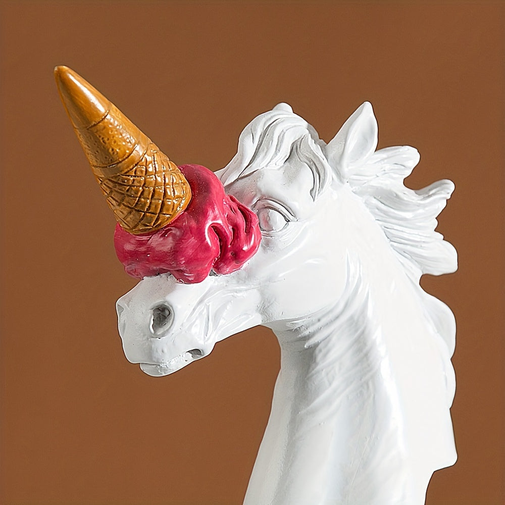 Tnessential European-style Hot Selling Ice Cream Horse Head Sculpture 3D Decor