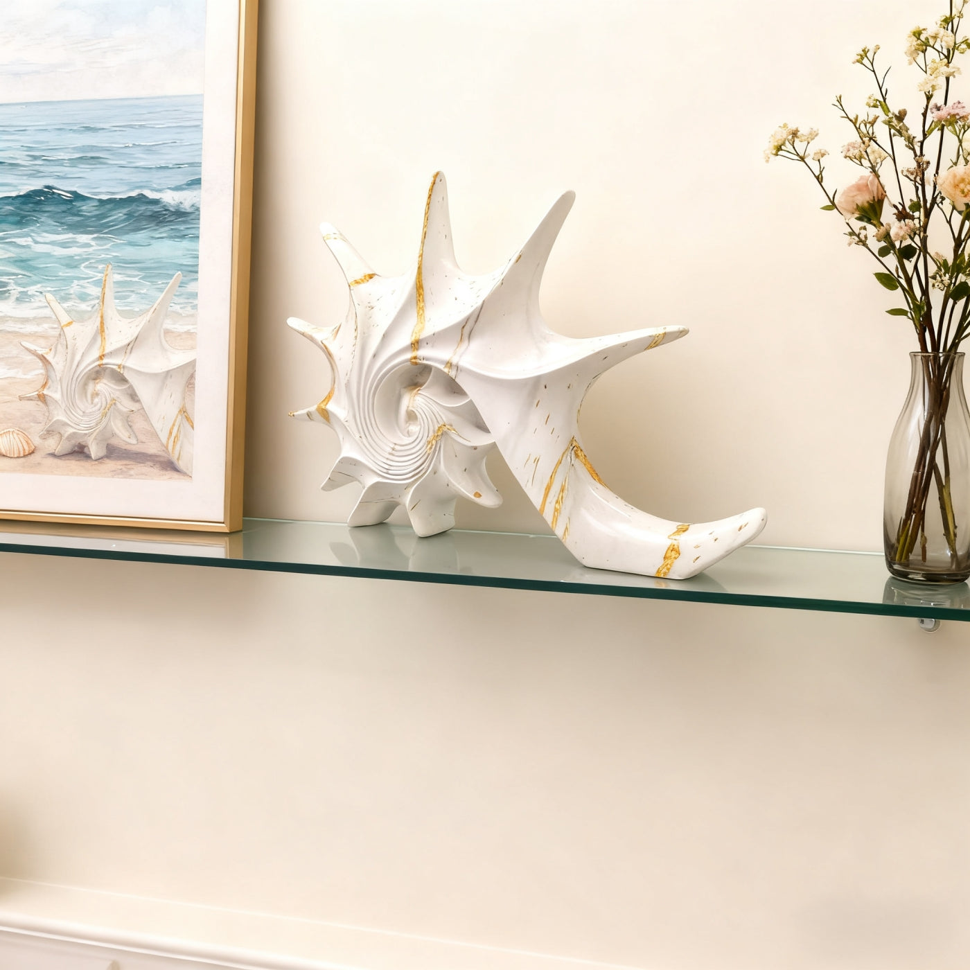 Tnessential Creative Geometric Aesthetic Classic Seashell Decorative 3D Decor