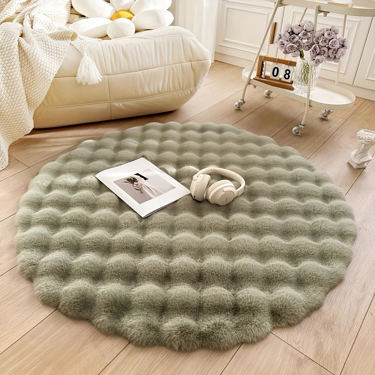 GREEN ROUND RUG view 6