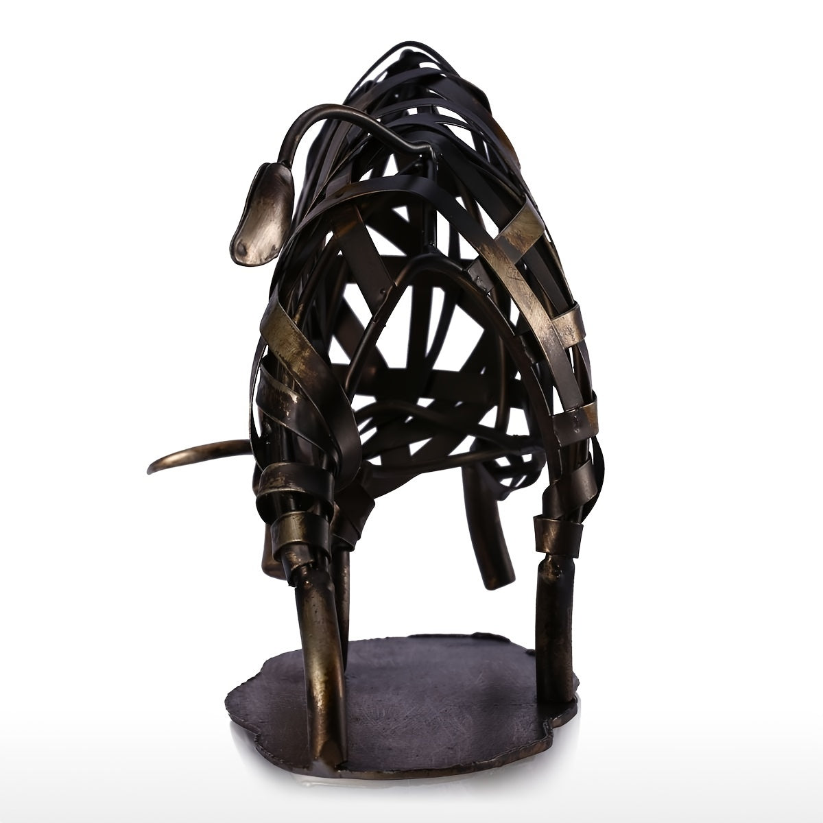 Tnessential Iron Woven Cow Metal Sculpture 3D Decor