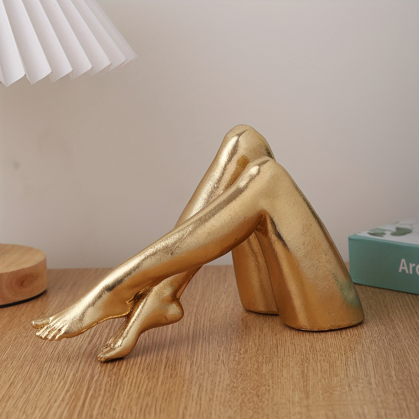 Tnessential Golden Leg Sculpture Statue 3D Decor