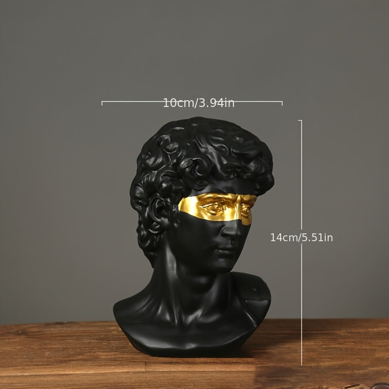 Tnessential Elegant Nordic-style David Sculpture with Golden Accents 3D Decor