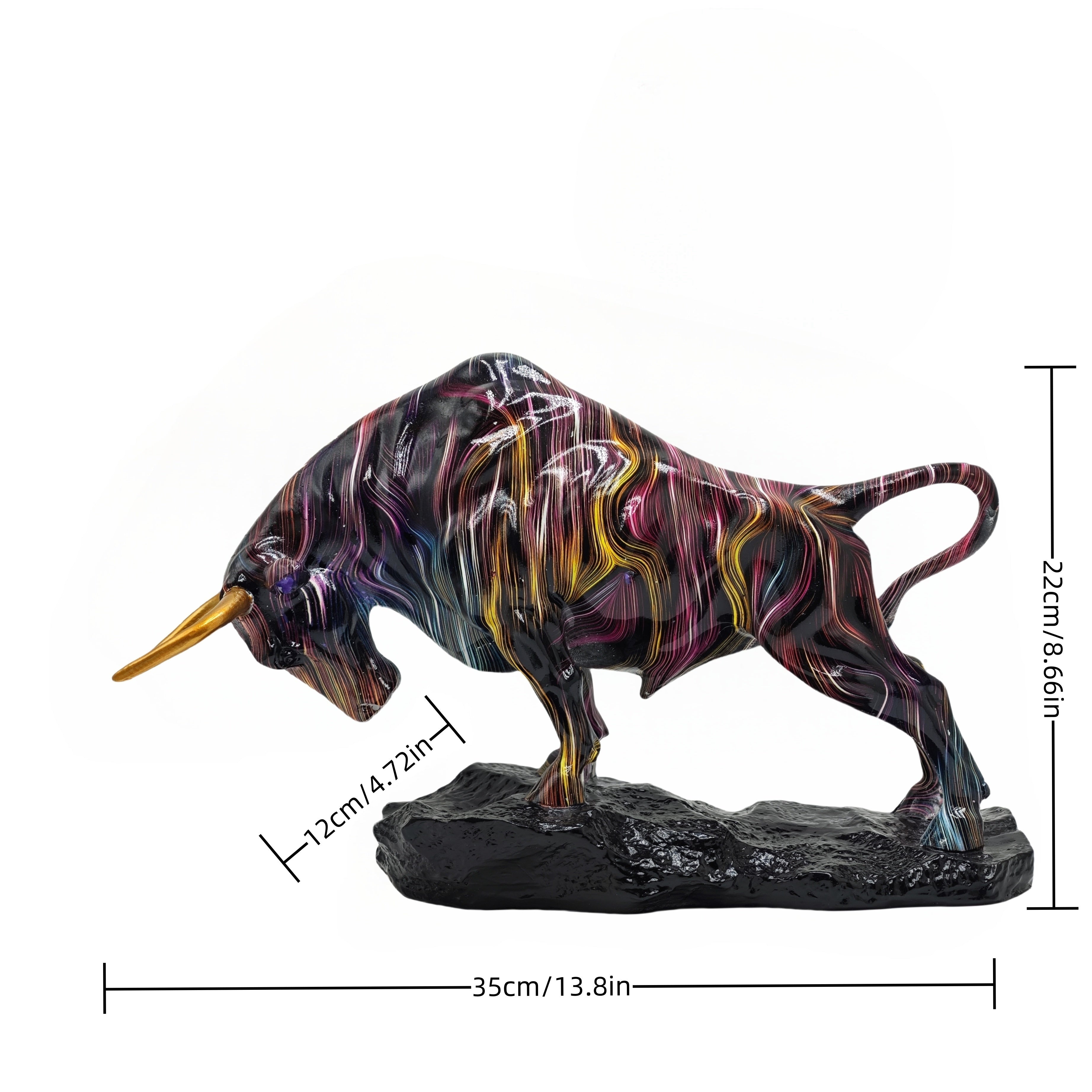 Tnessential Bull Sculpture Statue 3D Decor