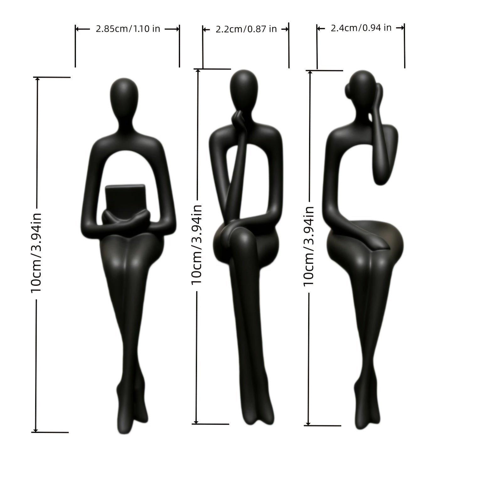 Tnessential Modern Resin Thinker Sitting Statue 3D Decor